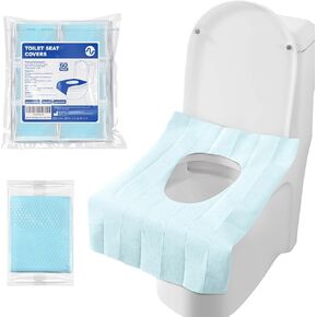60 Packs Disposable Toilet Seat Covers, 15.7 x 23.6 Inch XL Portable Toilet Seat Cover for Adults and Kids, Individually Packaged for Public Toilet, Outdoors, Hotel, Travel