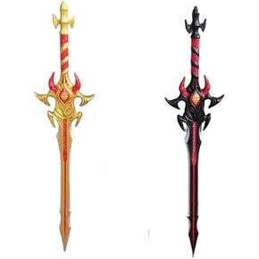 damdos Halloween Prop 32" Foam Dou luo Doula Continent Asura Sword +32" Tang Three Asura Gold Sword,Foam King Asura Sword Birthdays Gifts(2PCS Sets)
