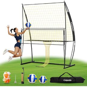 Volleyball Training Equipment, Adjustable Height (6’6",7’3",8’) Multiple Training Modes for Different Training Levels, Portable and Durable, Easy Assembly, for Both Indoor & Outdoor Use