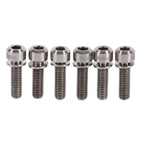 VGEBY 6Pcs Hex Seat Bolt, Alloy Hex Tapered Stem Headset Bolt Screw with Washers() Stem Bolts Seat Screw