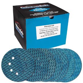 Premium 80 Grit 5" Rhombus Diamond Shape Blue Sanding Discs, 8-Hole, Box of 50 - Hook & Loop Anti-Clogging J-Cloth Dustless Sandpaper for Random Orbital Sanders, Sand Auto Paint, Wood