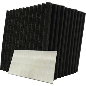12 Pack 1" x 12" x 12" Black Acoustic Wedge Studio Foam Sound Absorption Wall Panels