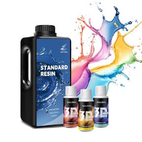 3D Resin DYE with Clean Resin Set, 3D Resin Pigment, 3D Printer Fluorescent Resin, High Precision 405nm LCD UV Fast Curing 3D Resin, Compatible with LCD and DLP 3D Printer (1000+60ml)