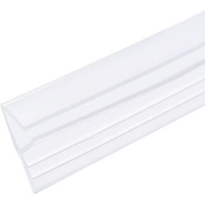 METALLIXITY F-Type Seal Strip (137.8" Long, for 1/2" Glass) 1pcs, Silicone Frameless Shower Door Bottom Seal - for Furniture Repair Door, Translucent