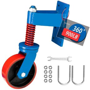 Heavy Duty Fence Gate Wheels 6 Inch for Metal Tube or Wood Gates 360 Degree Swivel Spring Loaded (6 inch 900lb)