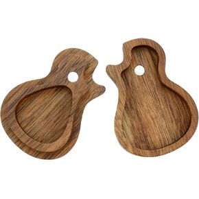 Guitar Pick Box Holder Wooden Storage Box Oval Shape Guitar Pick Container Organizer with Buckle Mini Guitar Pick Case for Bass Guitarist Music Instrument Present (Oval Shape)