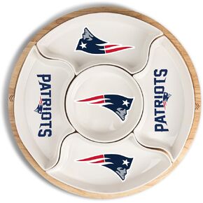 The Memory Company | Licensed NFL 16" 5-Section Serving Tray w/Wood
