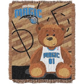 Northwest Officially Licensed NBA Orlando Magic Half Court Woven Jacquard Baby Throw Blanket, 36" x 46", Multi Color