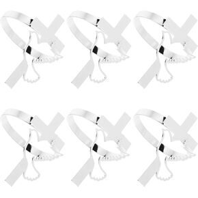 VOSAREA 6pcs Napkins Rings Dove Napkins Rings Cross Religious Napkin Holder Baptism Serviette Buckle for Baptism First Communion and Christian Celebrations