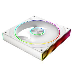 Transwarp 140mm RGB Case Fan, Infinity Mirror 5V ARGB PWM Case Fan 140mm Single Pack，Suitable for Computer Case & CPU Cooling(White)