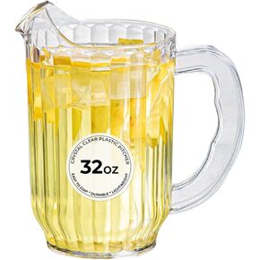 إبريق بيرة صغير سعة 32 أونصة من RW Base، إبريق مطعم متين - بلاستيك صلب، يقدم الصودا أو عصير الليمون أو العصير أو السانجريا، إبريق ماء بلاستيكي شفاف، للحانات، أو الحفلات، أو المنازل، - أدوات المطاعم in Kuwait