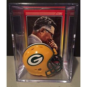 Green Bay Packers NFL Helmet Shadowbox w/Vince Lombardi card
