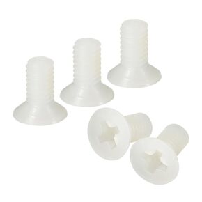 uxcell 150 pcs M4-0.7x8 Machine Screws Phillips Pan Cross Head Screws Fasteners Bolts Nylon White for Wall Socket,House Repairs