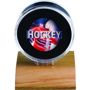 NHL Light Wood Puck Holder, Small, Clear