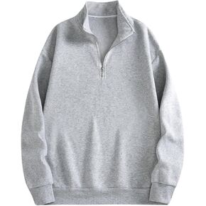 Men's Quarter Zip Up Sweatshirts Long Sleeve Mock Neck Thermal Pullover Top