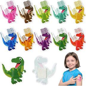 Sinmoe 60 Pcs Kids Dinosaur Bandages Bulk Cute Cartoon Adhesive Bandages Colorful Breathable Bandages Protect Scrapes and Cuts for Boys Girls Children Toddlers