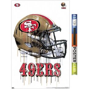 Trends International NFL San Francisco 49ers - Drip Helmet 20 Wall Poster, 22.375" x 34", Poster & Clip Bundle