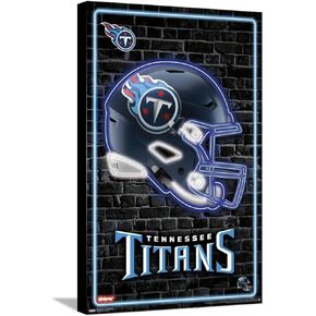 Trends International NFL Tennessee Titans - Neon Helmet 23 Wall Poster, 14.72" x 22.37", Stretched Canvas