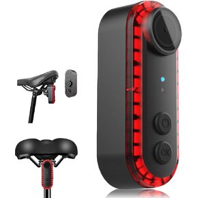 Rear View Camera with Tail Light, Camera with Camera and 6 Lighting Modes Tail Light, Continuous Recording, Vehicle Detection, for Road Cyclists