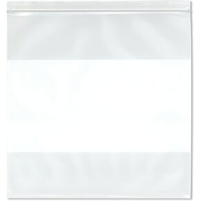 Plymor 12" x 12" (Pack of 50), 6 Mil Industrial Duty White-Block Zipper Reclosable Plastic Bags