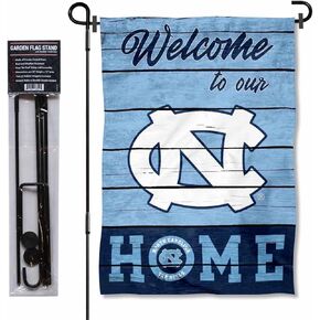 College Flags & Banners Co. UNC Tar Heels Welcome to Our Home Garden Flag with Stand Holder