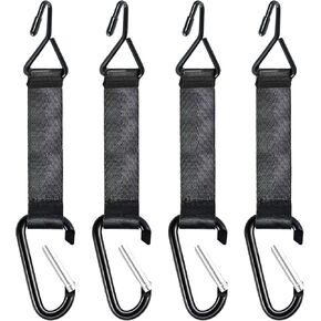 Fence Hooks for Baseball, Pickleball, Tennis and Camping, Nylon Safety Buckles and Durable Metal Hooks for Sports Bags, Pack of 4