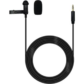 Lavalier Microphone for DJI Wireless Mic Transmitters Compatible with Rode Wireless GO II 2 Omnidirectional Condenser Wired 3.5mm TRS Lapel Mic for Lectures Live Streaming YouTube, 5ft Black