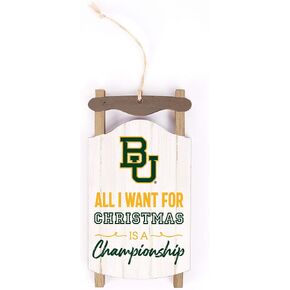 P. Graham Dunn Baylor University Championship Sled 5 x 2.625 MDF Wood Holiday Ornament