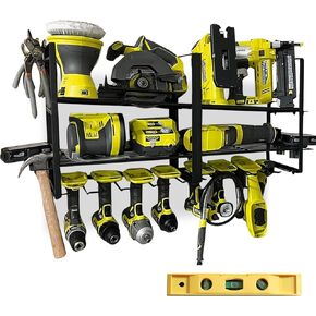 Heavy Duty Power Tool Organizer Wall Mount (Holds Up to 165 lbs) - Easy Multisurface Install Tool Organizer with Customizable Shelves | Multi-Tool Holder for Drills, Hammers, & Hand Tools