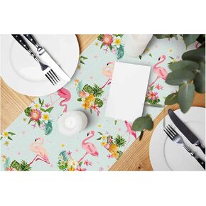 Hosnye Table Runner Abstract Pattern Colorful Chaotic Waves ، Cotton Linen Table Runner Decoration for Kitchen Family Dinn in Kuwait