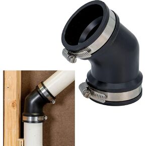 Fernco Qwik Ell 2 in. Hub 45-Degree Flexible PVC Elbow Fitting Connector for DWV