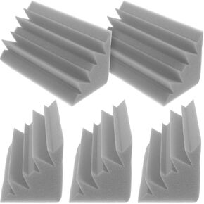 Vaguelly Sound Panels 5pcs Acoustic Foam Panels Bass Traps Sound Reduction Corner Panels Insulation Corner Foam Sound Proof Padding Wall Panels Corner Block for Studio Home Theater Grey Sound Foam