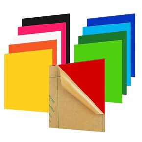 10 PCS 8X8 Inch Colored Acrylic Sheets 1/8 Thick Colored Plastic Sheets with Protective Paper Transparent Cast Acrylic Sheet 1/8 for Laser Cutting and Engraving Material, Signs, DIY Craft