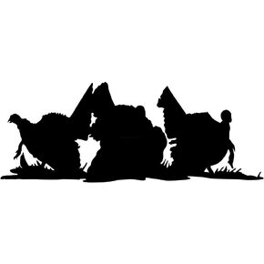 ثلاثة ملصق توم تركيا ملصق تركيا صائق تركيا صيد تركيا للشاحنات 7025 بواسطة Waterfowldecals (متوسط ​​، أبيض)