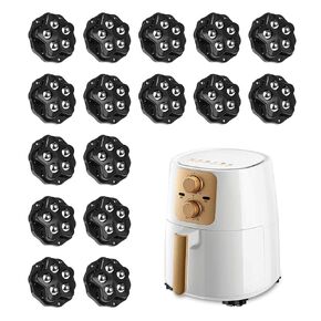 Qivine 16 Pcs Mini Caster Wheels, Self Adhesive Caster Wheels Appliance Rollers 360° Rotation Paste Type 27.5 Lbs Per Wheel Mini Universal Wheels for Kitchen Appliances