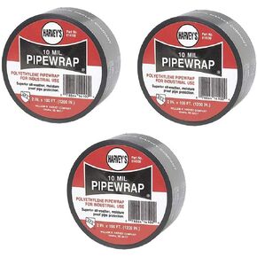 Harvey 14100 Poly Pipe Wrap, 2-Inch by 100-foot, Black, Sold as 3 Pack