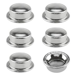 6 Pcs Push On Pushnut Caps, Spring Steel 3/8" Axle Cap Nut, Permanent Washer Caps for Hand Trucks, Rolling Bins and Lawn Push Wagons Alternative