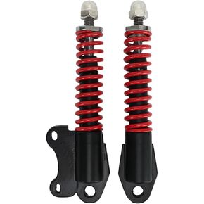 Topyond Scooter Shock Absorber, Stainless Steel Shock Suspension Spring, Spring Black Red Safe Stable Front Fork Shock Damper for 8/10 Inch Scooter