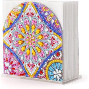 Diamond Art Painting Napkin Holder for Table, DIY 5D Diamond Painting Kits for Adults, Napkin Holder Diamond Arts Kits for All Dining Room Decors (Mandala C)