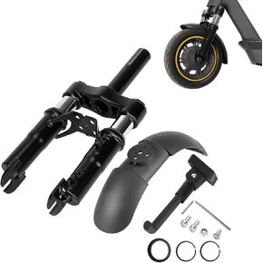 Front Suspension Kit for Segway Ninebot F20 F25 F30 F40 F40i D18E D28E D38E D40X Electric Scooter Accessories, with Mudguard and Foot Stand, Shock Absorption Anti-Vibration