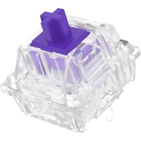 DUROCK Medium Tactile Switches, Clear Purple Tactile Keyboard Switches, 5 Pins MX Clear Type Tactile Switches Pre-Lubed (Purple Tactile 65g, 70pcs)