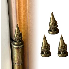 Christmas Magnetic Hinge Head Toppers, 2024 New Bronzed Animal Statue Hinge Head Magnet, Set of 3 Vintage Animal Statue Door Hinge Decorative Topper, for Home Decoration (Gnome)