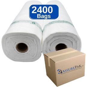 Clear (Natural Color) Produce Rolls (HDPE) - 12"X20" - 2400 Bags - 11 microns - Clear