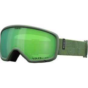 Giro Millie Ski Goggles - Snowboard Goggles for Women and Youth - Hedge Green Linocut Strap with Vivid Emerald Lens