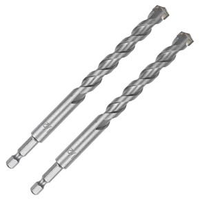 1/2 Inch Masonry Drill Bits (2 Pack - 6" Length Industrial Grade) Carbide Tipped Easily Cuts Through Concrete, Cement, Block, Stone, & More!