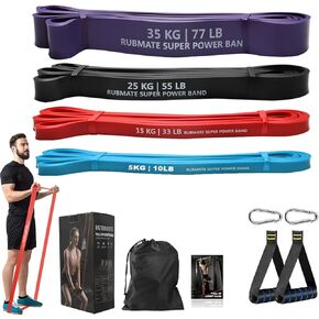 Pull Up Assistance Bands - Exercise Stretch Fitness Bands Assist Set for Body, Resistance Heavy Duty Workout for Home Gym Set of 4