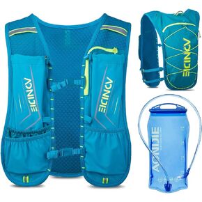 AONIJIE Waterproof and Breathable Running Hydration Vest with 1.5L Bladder, 4.23oz Lightweight Hydration Vest Backpack Fits 6.8" Phones, for Hiking Cycling Race Marathon