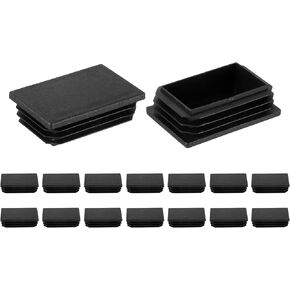 uxcell 2 Pcs Rectangle Tubing End Caps 4 3/4 x 1 9/16 Inch Plastic Hole Plugs Insert End Cap for Metal Tubing Post Chair Leg Table Bookshelves Furniture, Black in Kuwait