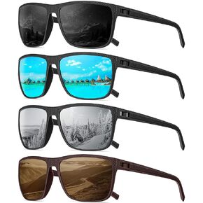 Polarized Sunglasses-Men-Women Mens Sunglasses: Classic Sun Glasses with UV Protection Driving Fishing Golf 4 Packs
