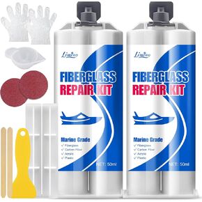 Marine Fiberglass Repair Kit - 100ml Fiberglass Resin for Glass Scratch Repair, UV Resistance, Water Proof, Fiberglass Filler- Gel Coat Repair Kit for Boats, Jet Skis, Surf Boat, Kayaks, Fishing Rod